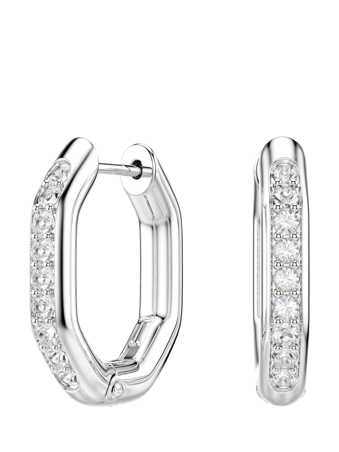 Product image 1 of 5, which shows Swarovski Dextera Hoop Earrings, Silver