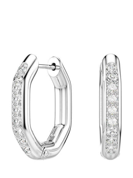 Swarovski Dextera Hoop Earrings, Silver, Rhodium