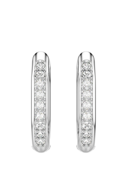 Swarovski Dextera Hoop Earrings, Silver - view 2, Rhodium