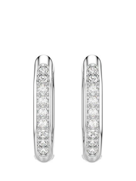 Swarovski Dextera Hoop Earrings, Silver - view 2, Rhodium