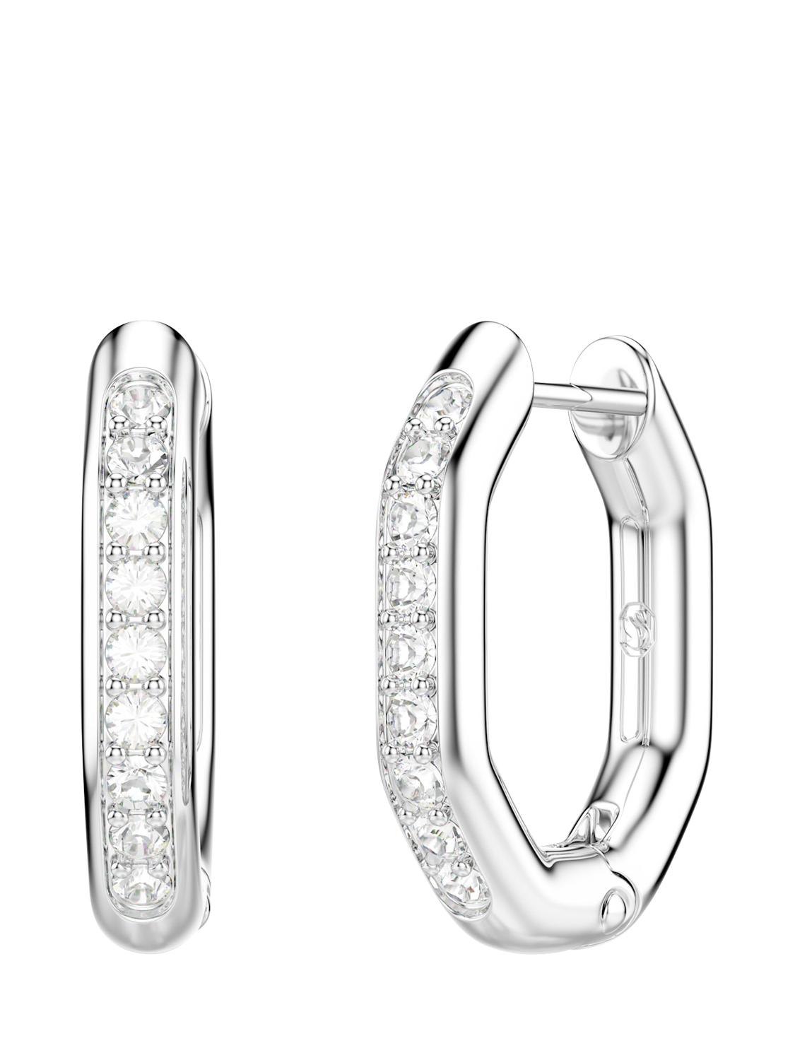 Product image 4 of 5, which shows Swarovski Dextera Hoop Earrings, Silver
