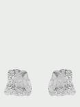 Tutti & Co Textured Curved Stud Earrings, Silver