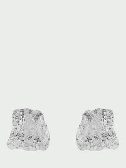 Tutti Textured Curved Stud Earrings, Silver