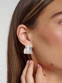 Tutti Textured Curved Stud Earrings - view 2, Silver