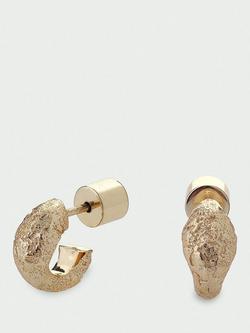Tutti Uneven Textured Huggie Hoop Earrings, Gold