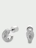 Tutti & Co Uneven Textured Huggie Hoop Earrings, Silver
