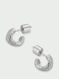 Tutti & Co Uneven Textured Huggie Hoop Earrings, Silver