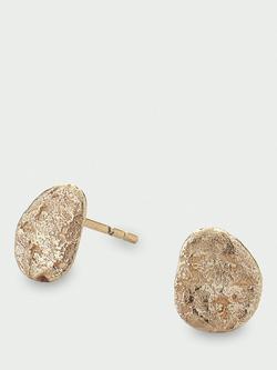 Tutti Pebble Textured Stud Earrings, Gold, Gold