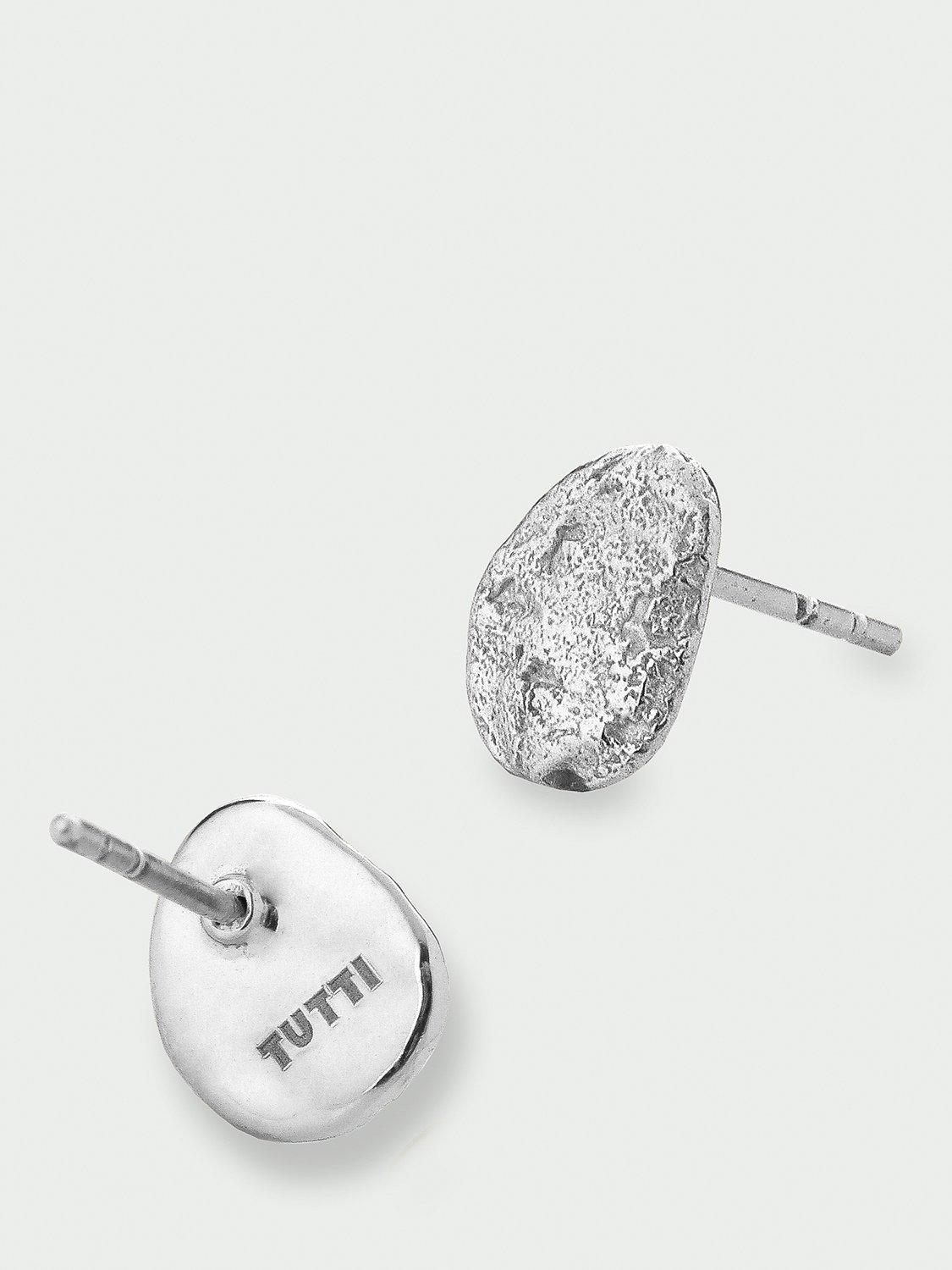 Product image 2 of 2, which shows Tutti Textured Stud Earrings, Silver
