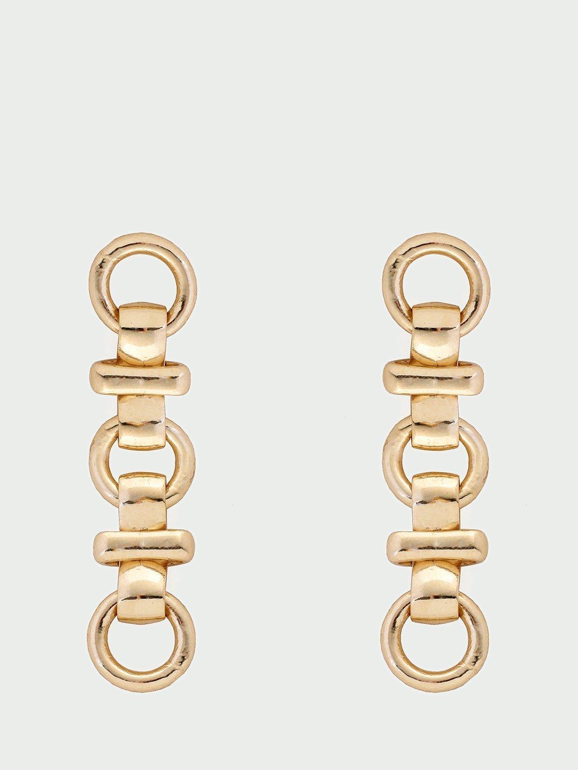 Product image 1 of 2, which shows Tutti Chain Drop Earrings, Gold