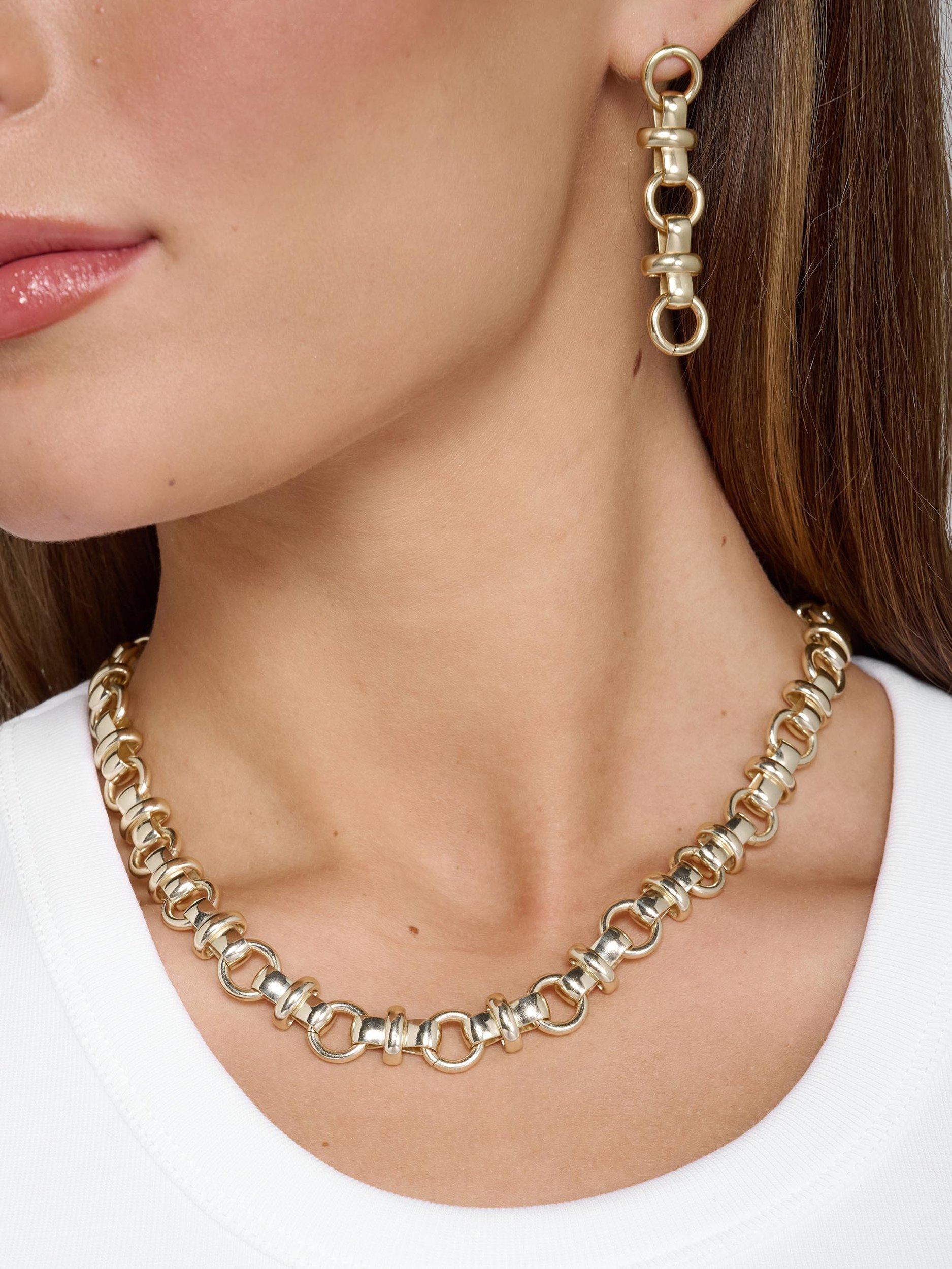 Product image 2 of 2, which shows Tutti Chain Drop Earrings, Gold