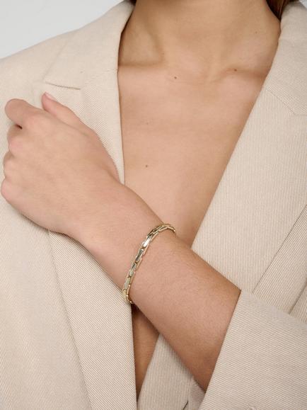 Tutti Simple Flat Chain Bracelet, Gold - view 2, Gold