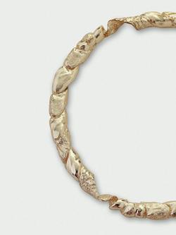 Tutti Textured Twist Bangle - view 2, Gold