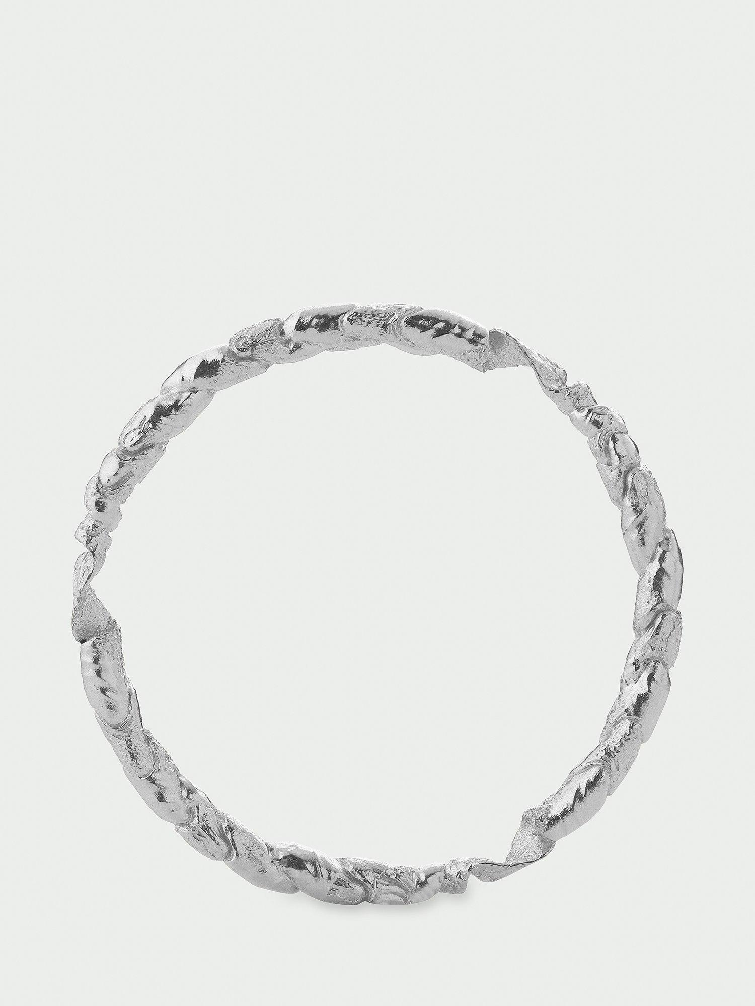 Product image 1 of 4, which shows Tutti Textured Twist Bangle, Silver