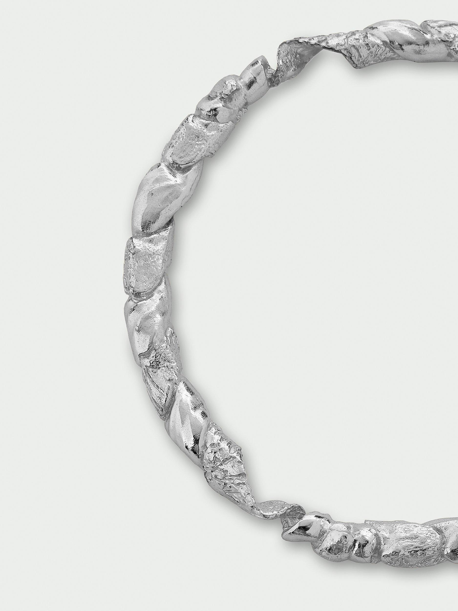 Product image 2 of 4, which shows Tutti Textured Twist Bangle, Silver