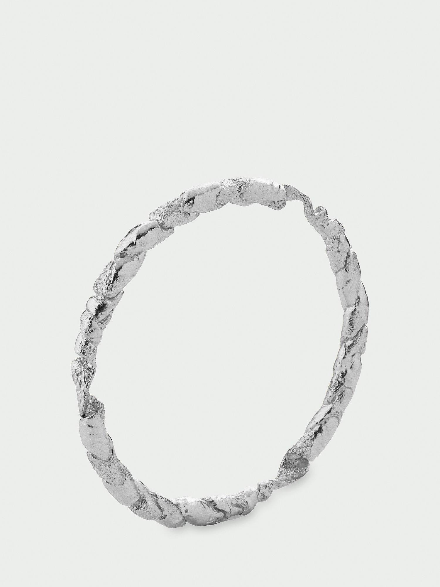 Product image 3 of 4, which shows Tutti Textured Twist Bangle, Silver