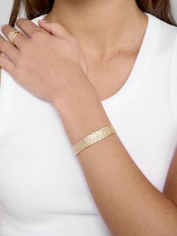 Tutti Chunky Textured Open Bangle - view 2, Gold