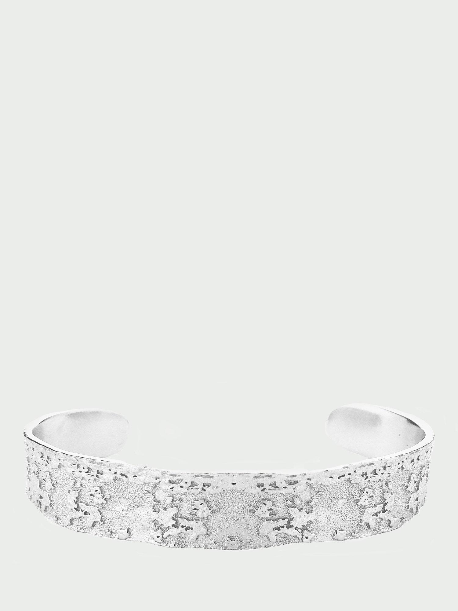 Product image 1 of 2, which shows Tutti Chunky Textured Open Bangle, Silver