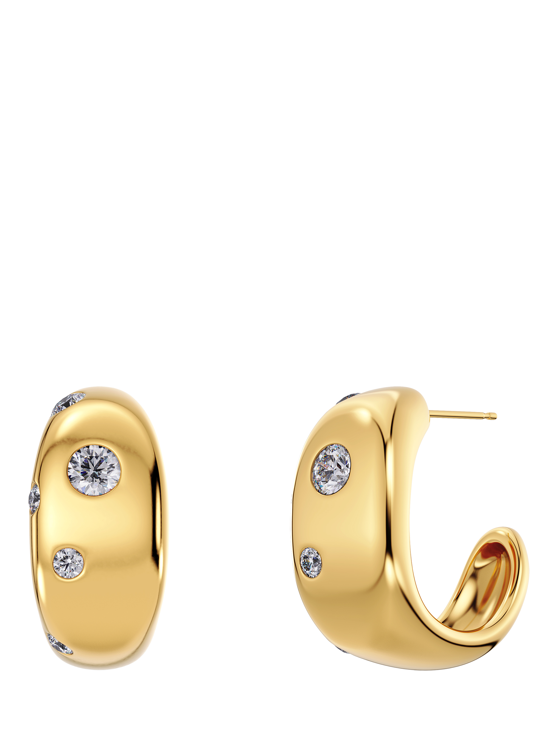 Product image 1 of 2, which shows EDBLAD Crystal Hoop Earrings, Yellow Gold