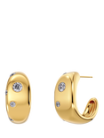 Pre-loved EDBLAD Crystal Hoop Earrings, Yellow Gold