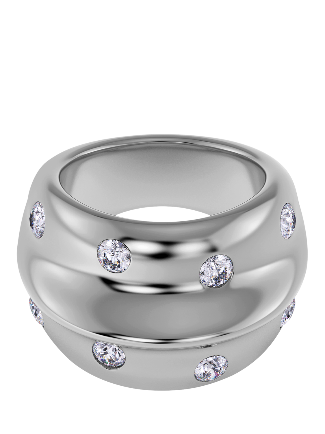 Product image 1 of 1, which shows EDBLAD Barre Cubic Zirconia Chunky Ring, Silver, S