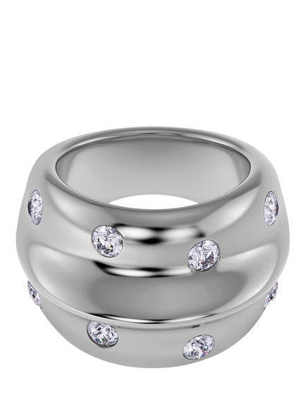 EDBLAD Barre Cubic Zirconia Chunky Ring, Silver, Silver
