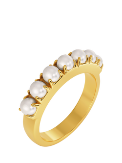 EDBLAD Lilo Beaded Pearl Ring, Yellow Gold, Yellow Gold/ Large
