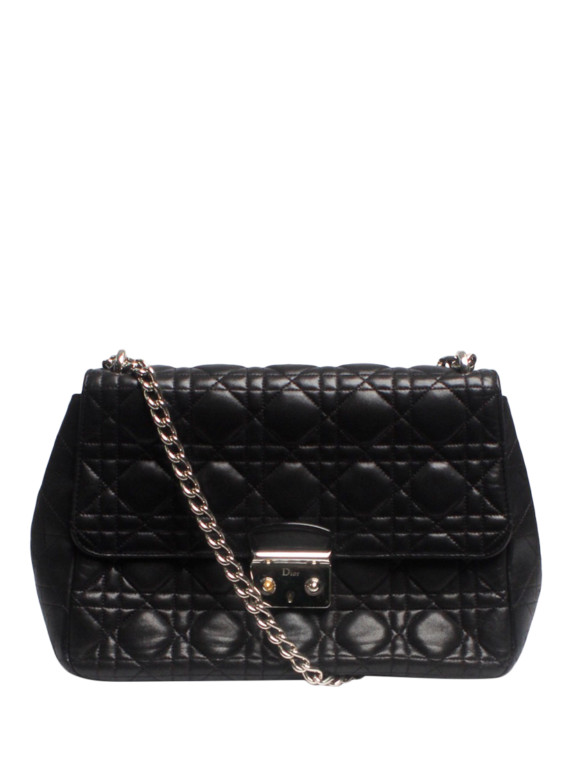 Pre-loved Christian Dior Miss Dior Cannage Leather Shoulder Bag, Black