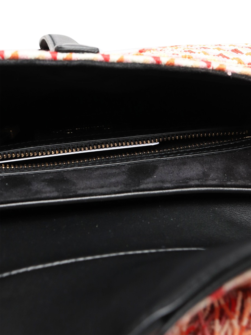 Product image 9 of 10, which shows Pre-loved Christian Dior 2018 Leather Trim Beaded Saddle Bag, Red/Pink