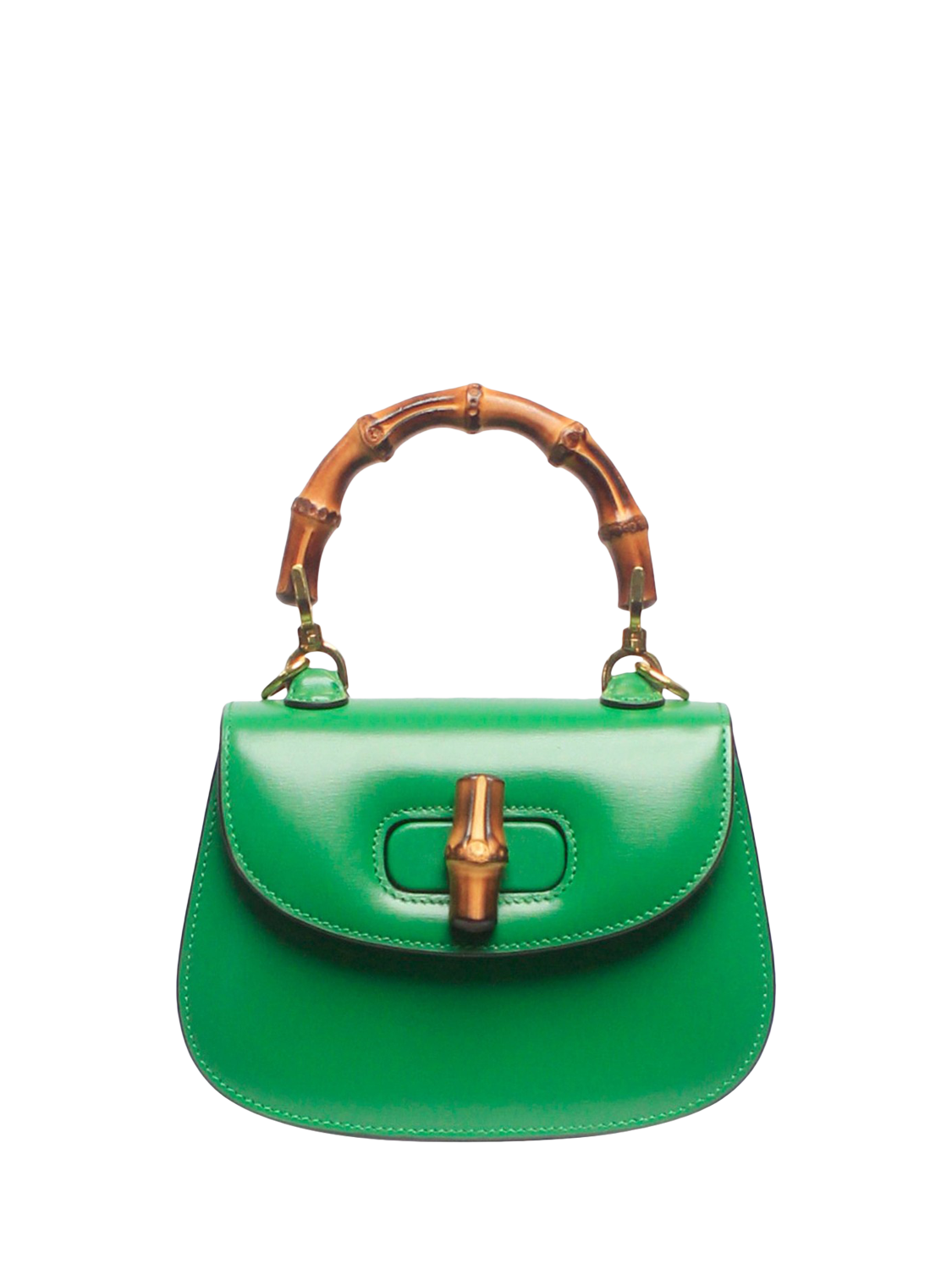 Pre-loved GUCCI 1947 Bamboo Mini Leather Bag, Green