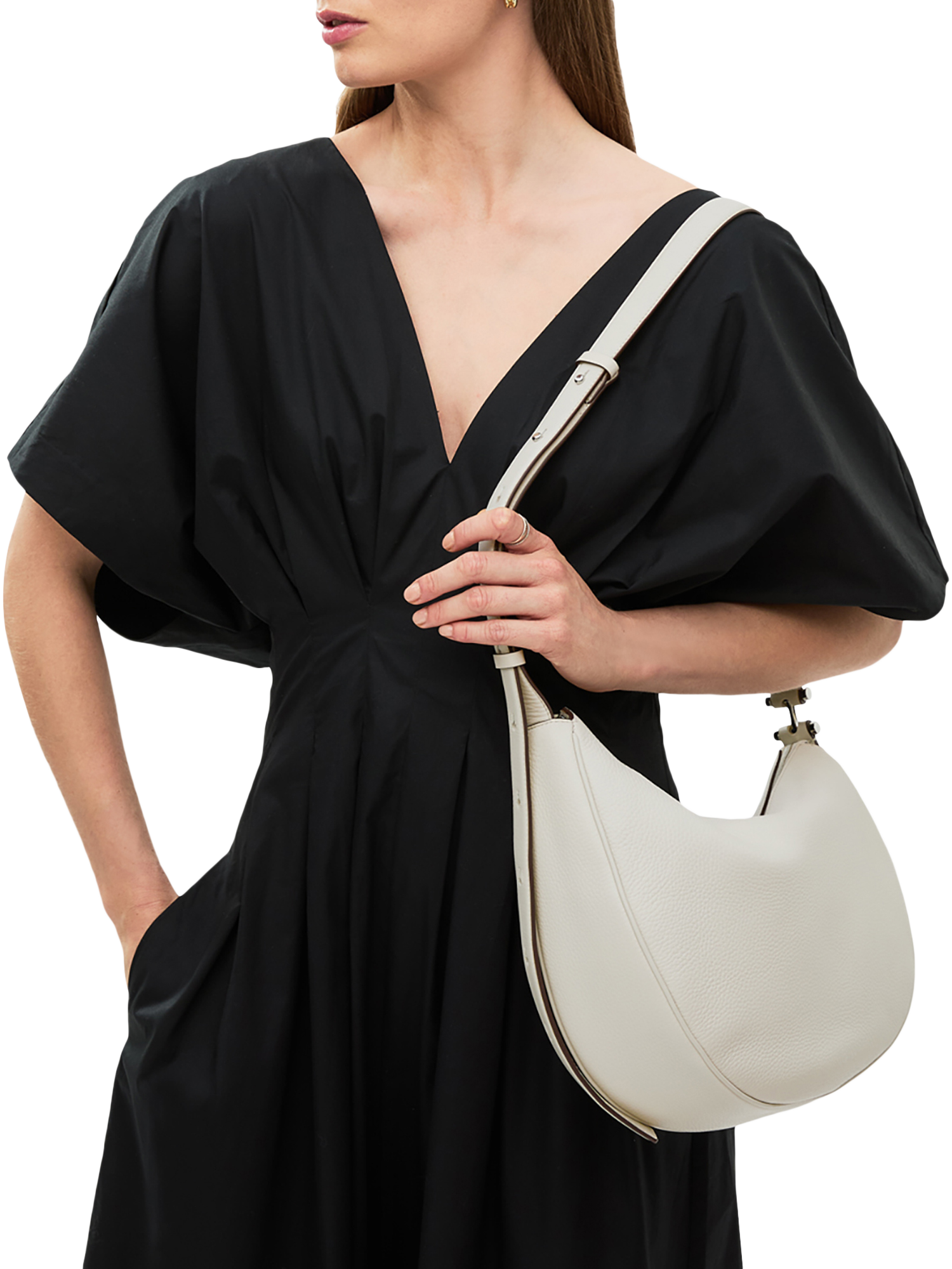 Product image 5 of 5, which shows Radley Pemberton Row Leather Crossbody Bag, Chalk