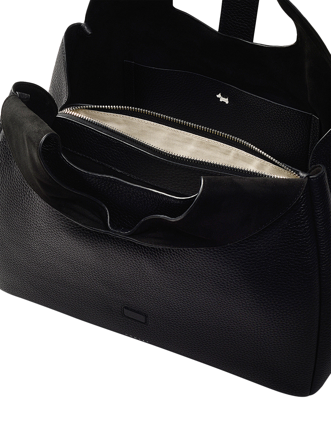 Product image 3 of 6, which shows Radley Sloane Street Medium Leather Hobo Bag, Black