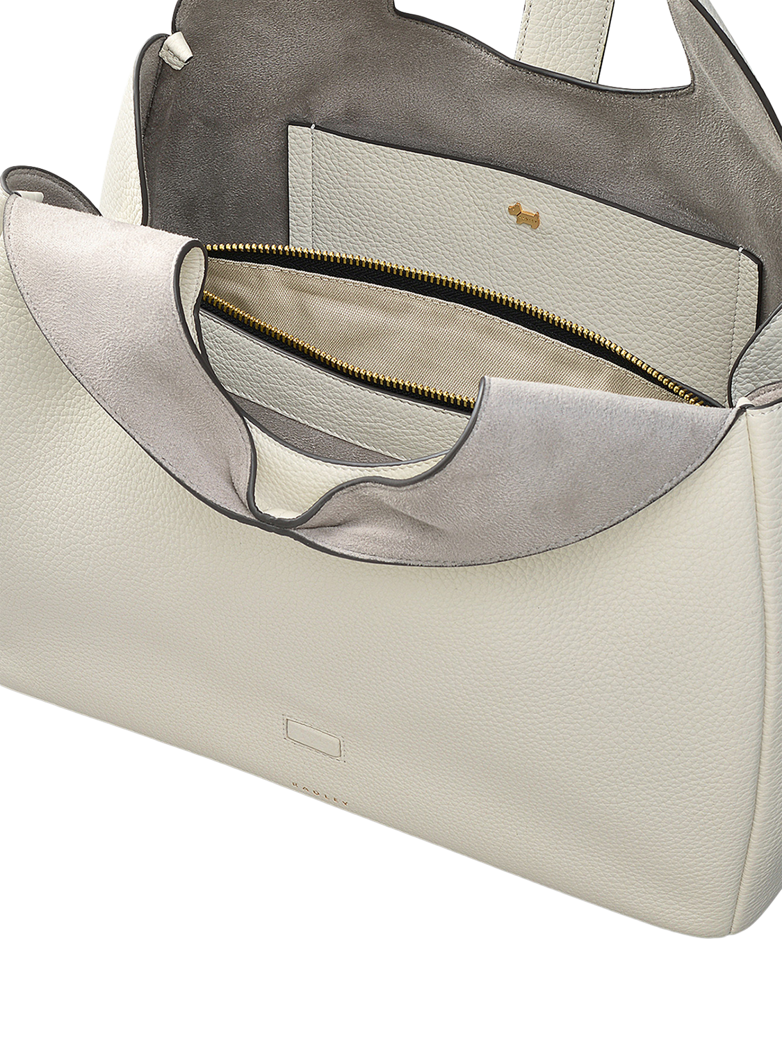 Product image 3 of 6, which shows Radley Sloane Street Medium Leather Hobo Bag, Chalk