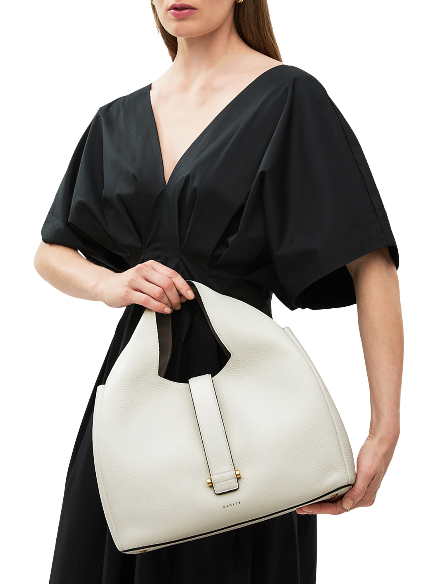 Product image 5 of 6, which shows Radley Sloane Street Medium Leather Hobo Bag, Chalk