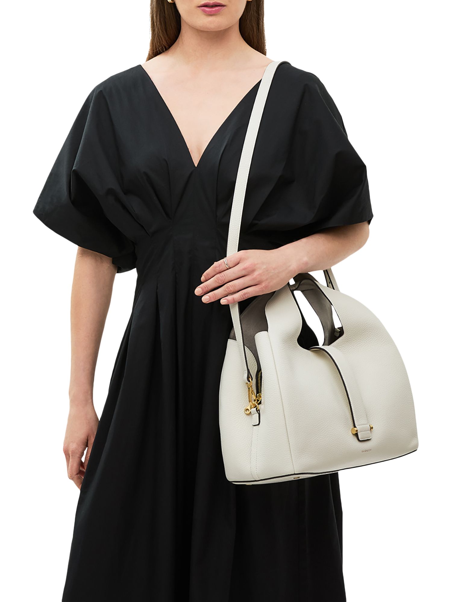 Product image 6 of 6, which shows Radley Sloane Street Medium Leather Hobo Bag, Chalk