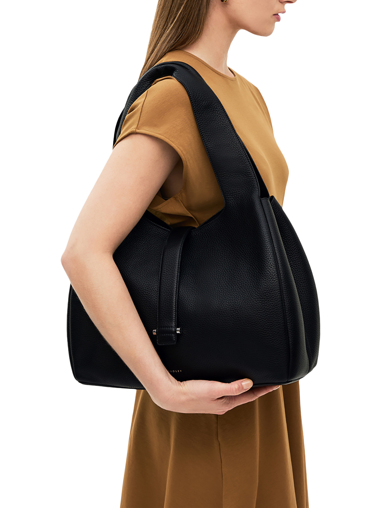 Product image 5 of 6, which shows Radley Sloane Street Medium Leather Shoulder Bag, Black