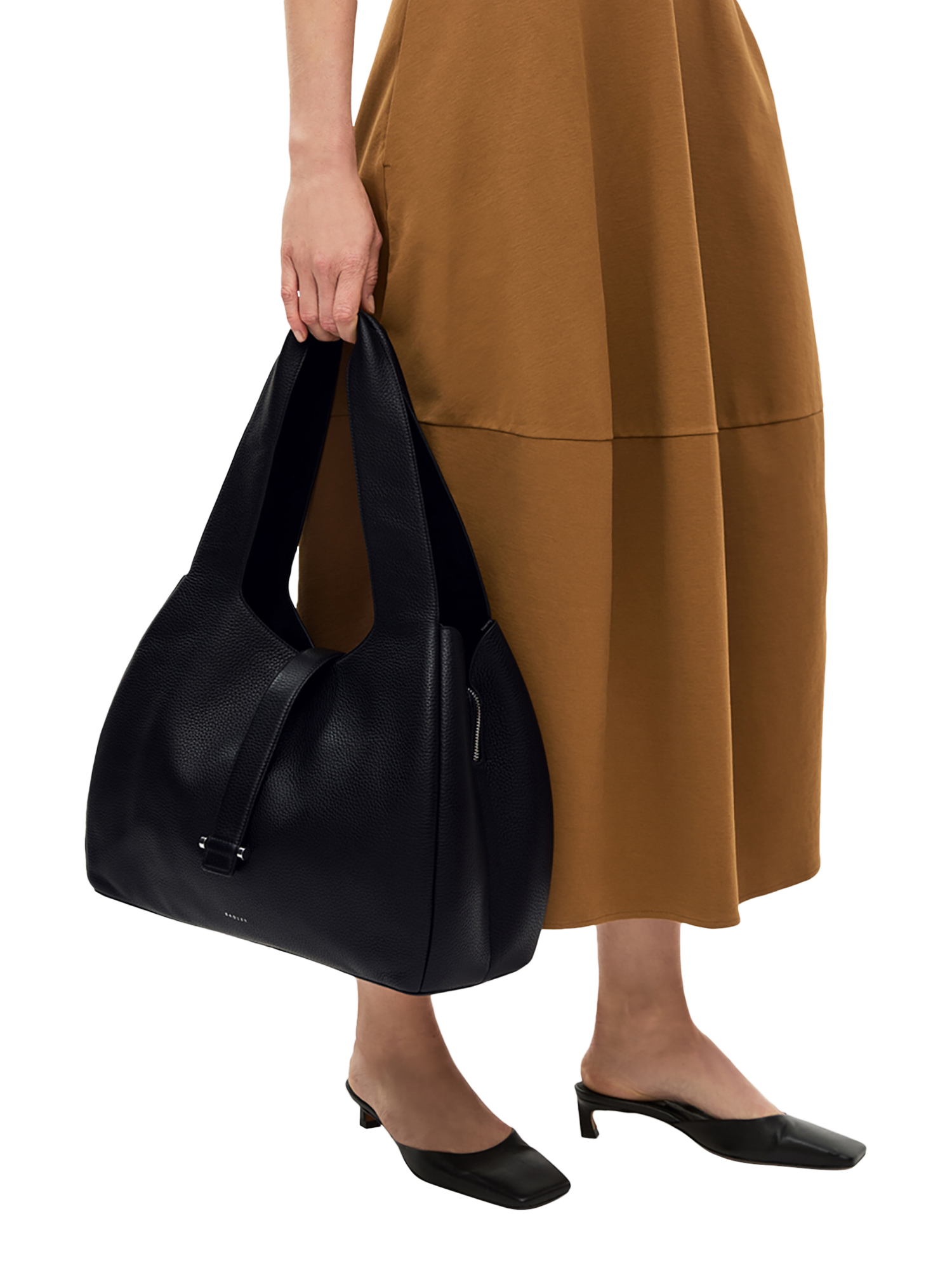 Product image 6 of 6, which shows Radley Sloane Street Medium Leather Shoulder Bag, Black