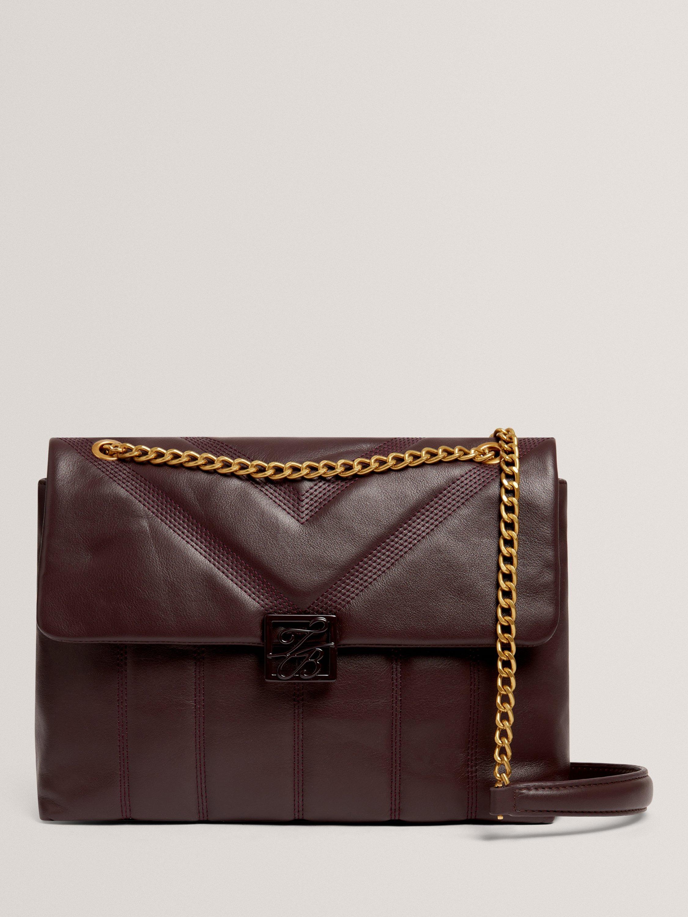 Ted Baker Anileah Padded Leather Shoulder Bag, Wine