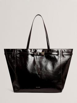 Ted Baker Carmen Leather Tote Bag, Brown Choc, Brown Choc
