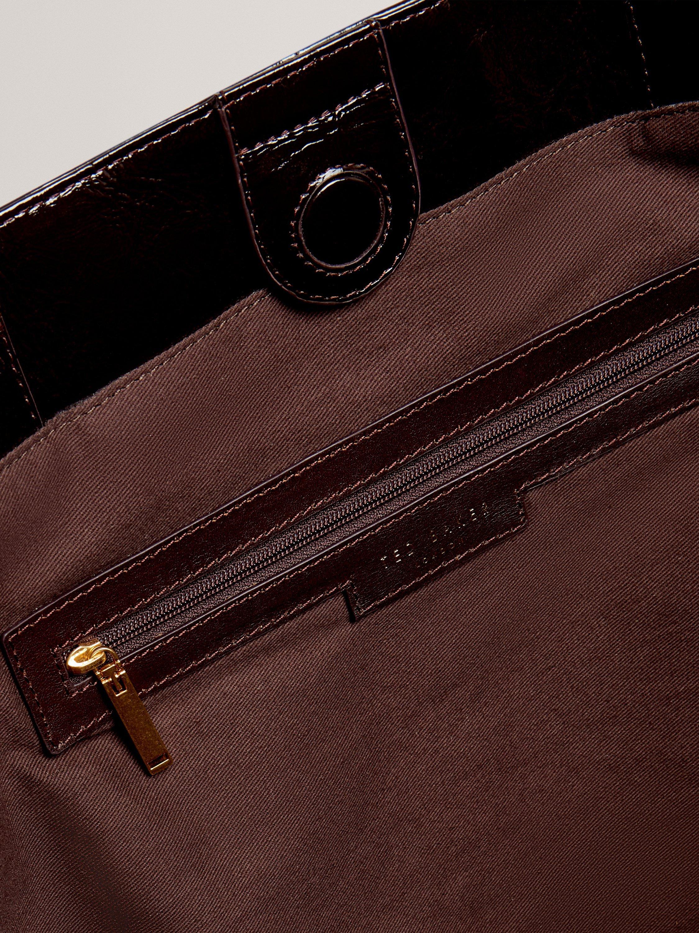 Product image 5 of 5, which shows Ted Baker Carmen Leather Tote Bag, Brown Choc