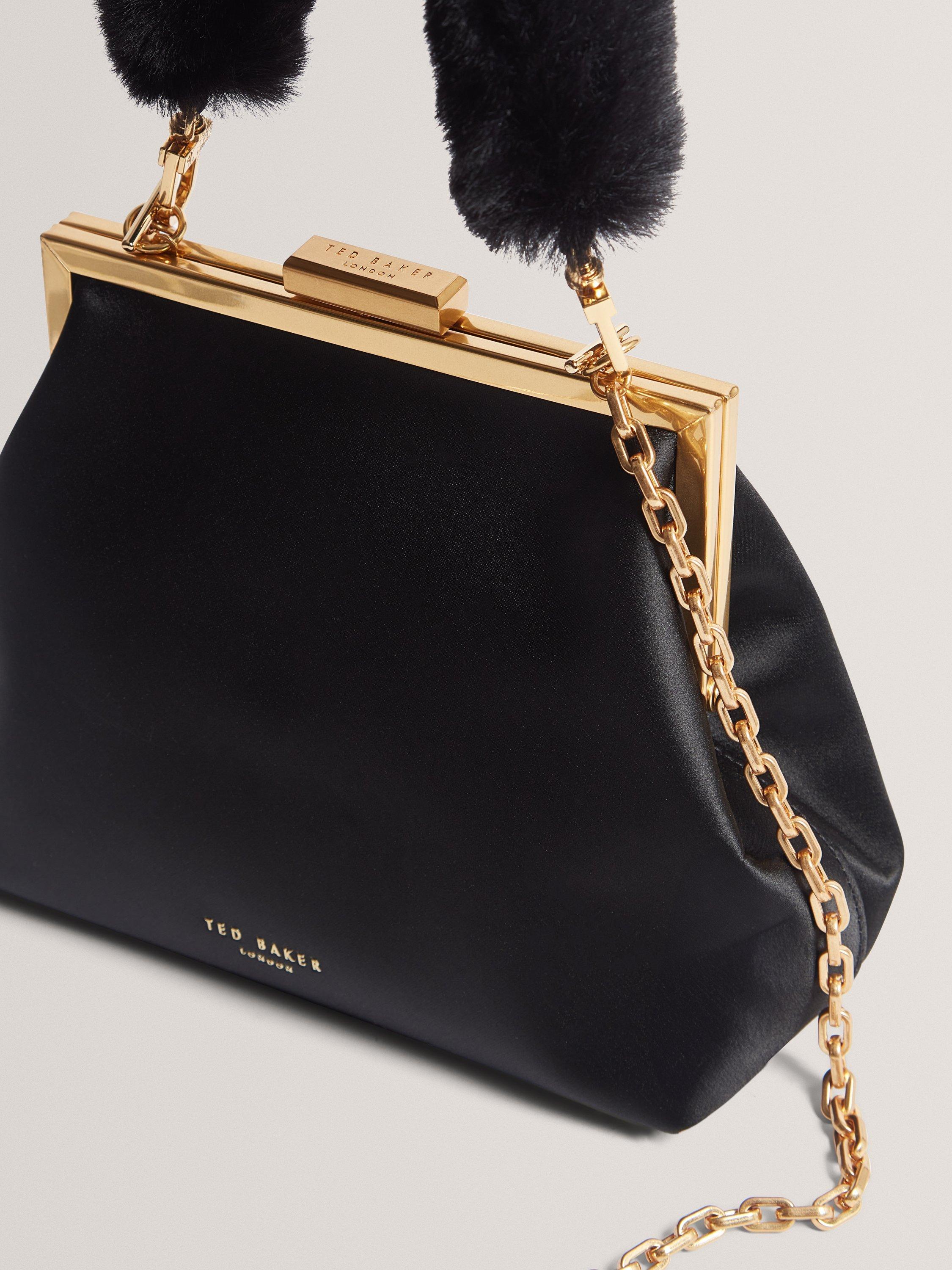 Product image 5 of 5, which shows Ted Baker Purcey Satin Clutch Bag, Black