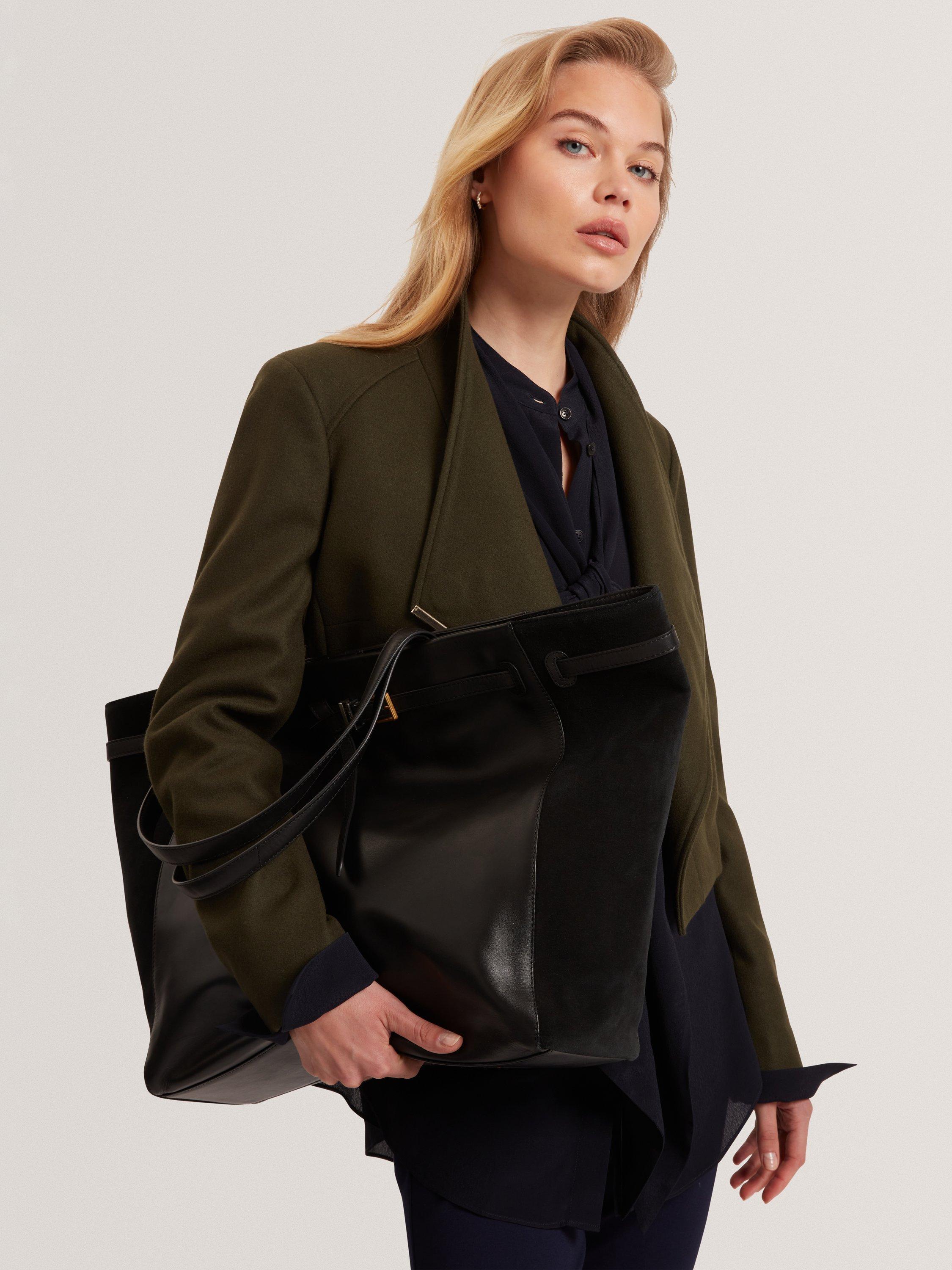 Product image 2 of 5, which shows Ted Baker Tashine Leather Tote Bag, Black