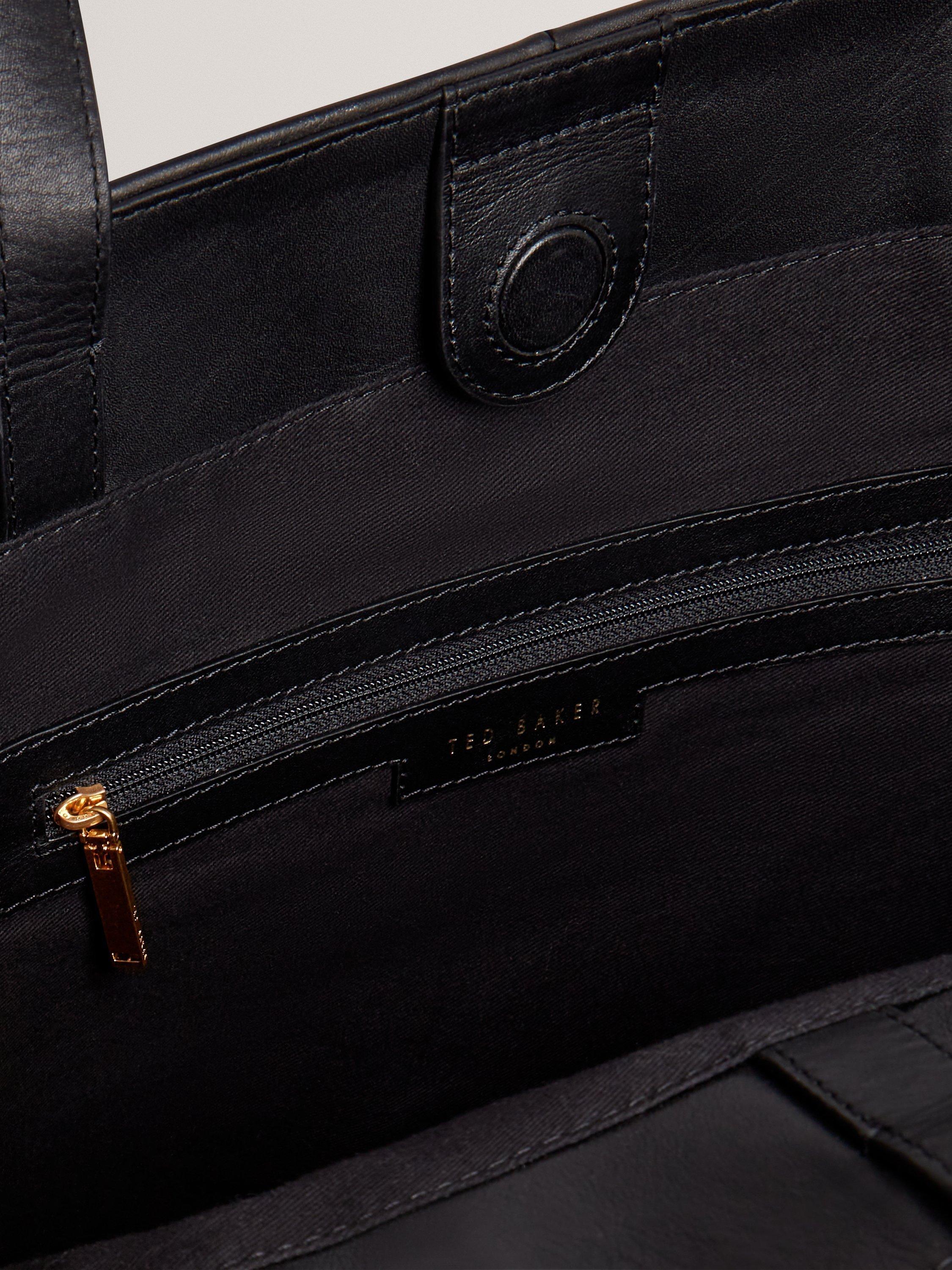 Product image 5 of 5, which shows Ted Baker Tashine Leather Tote Bag, Black