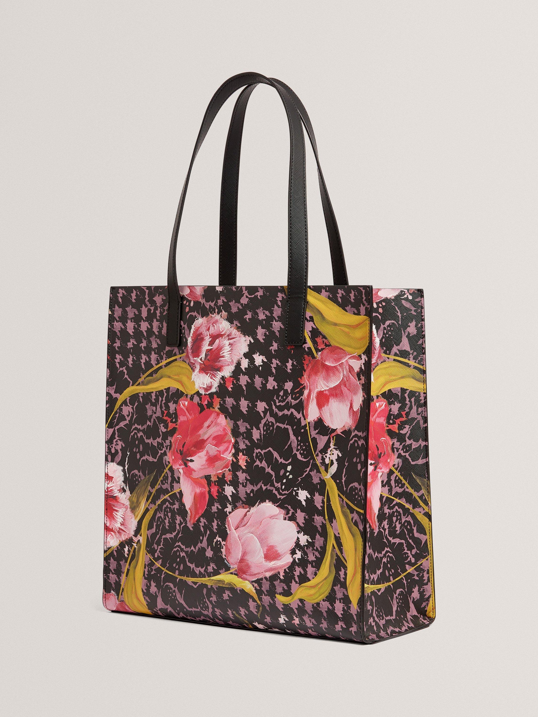 Product image 3 of 5, which shows Ted Baker Tullsa Large Floral Handbag, Black