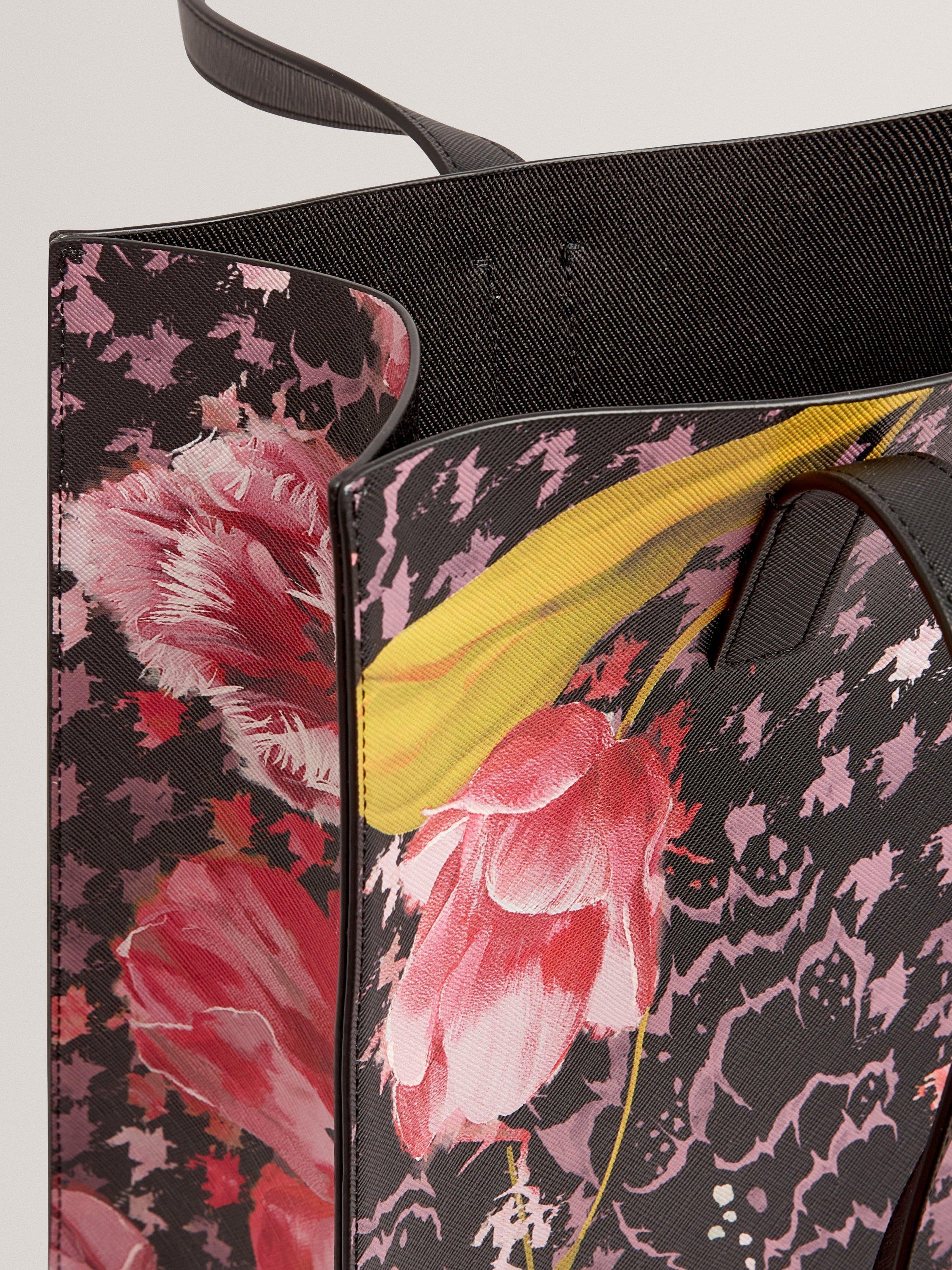 Product image 4 of 5, which shows Ted Baker Tullsa Large Floral Handbag, Black