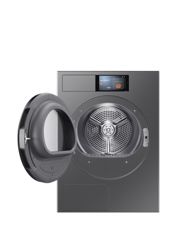 Samsung Series 9 DV90F09F4SU1 Freestanding Heat Pump Tumble Dryer, AI Energy, 9kg Load, Dark Steel - view 2, Dark Steel