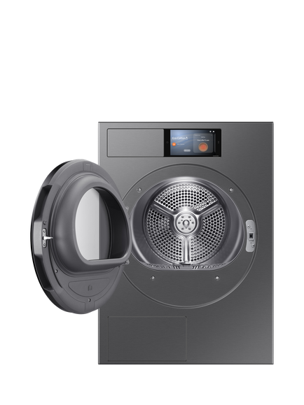 Samsung Series 9 DV90F09F4SU1 Freestanding Heat Pump Tumble Dryer, AI Energy, 9kg Load, Dark Steel - view 2, Dark Steel