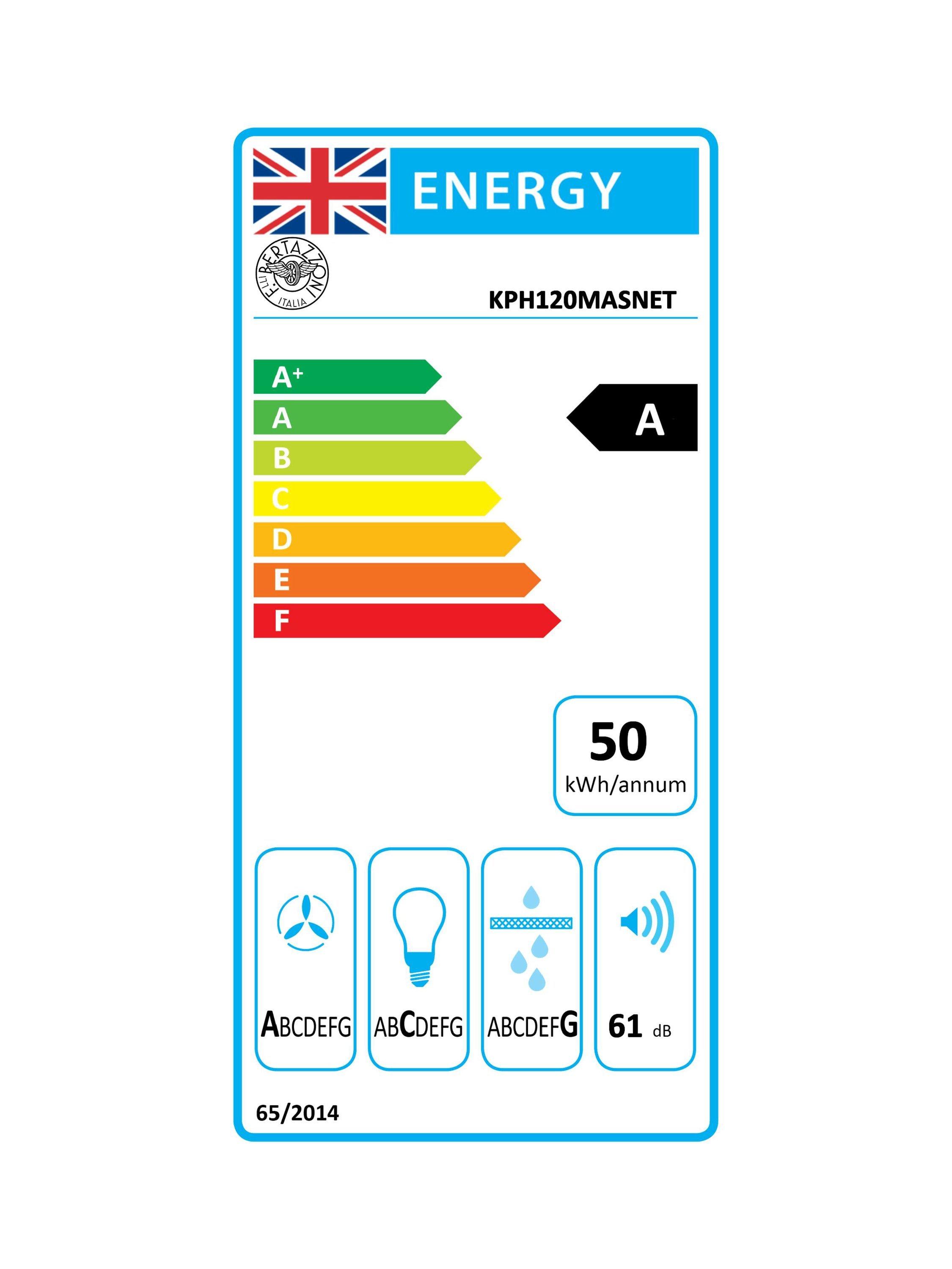 This item is rated A for energy efficiency on a scale from A+++ (most efficient) to D (least efficient).