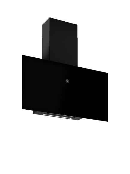Bertazzoni KV90PRO1NA 90cm Chimney Cooker Hood, Black Glass, Black Glass