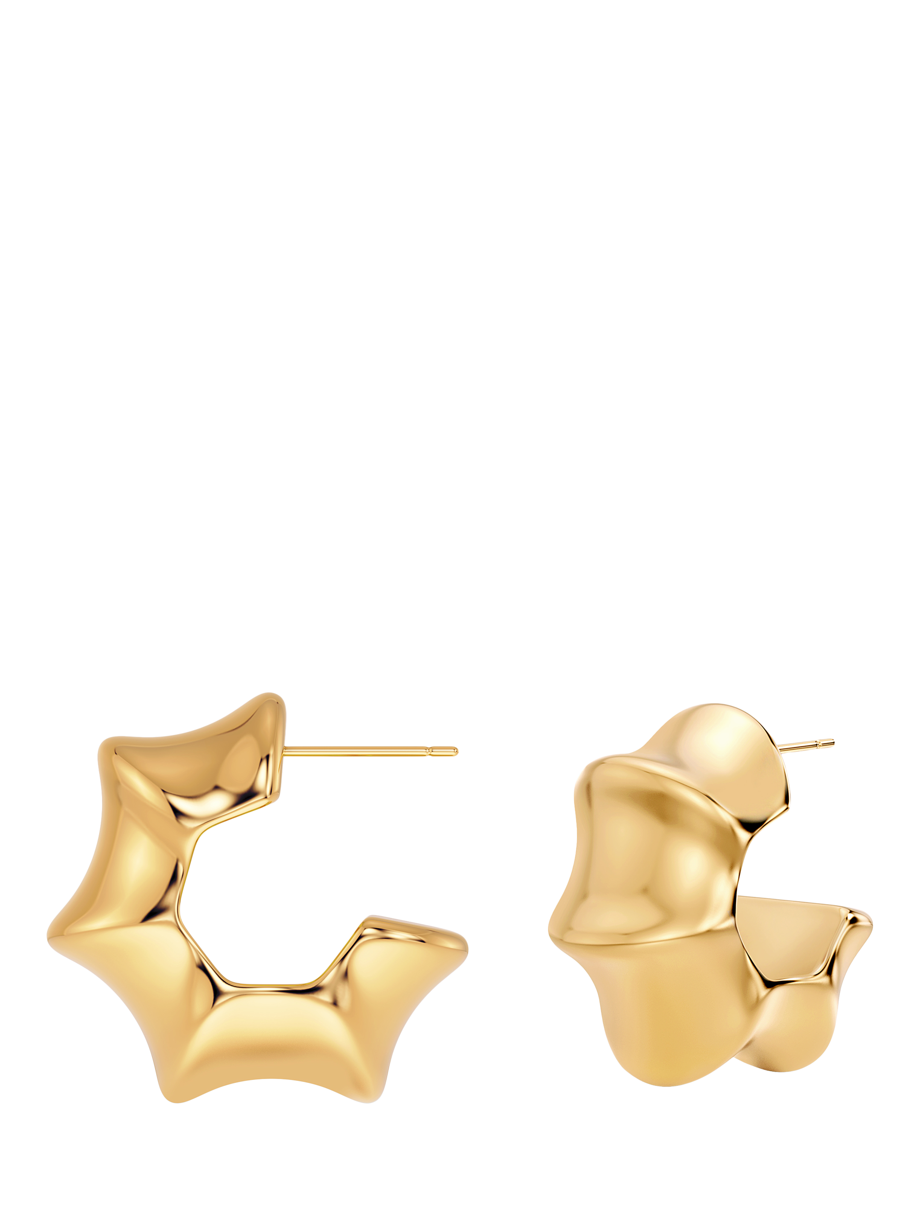 Product image 1 of 2, which shows EDBLAD Bamboo Cane Hoop Earrings, Yellow Gold